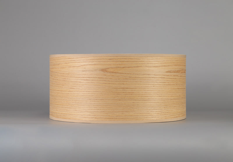 Load image into Gallery viewer, C-Lighting John Round, 395 x 180mm Wood Effect Shade, Light Oak/White Laminate - 29120
