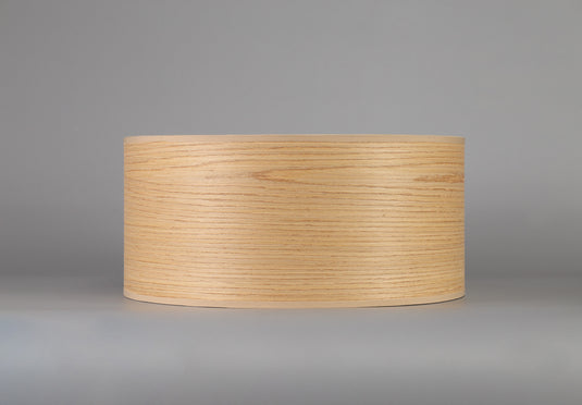 C-Lighting John Round, 395 x 180mm Wood Effect Shade, Light Oak/White Laminate - 29120