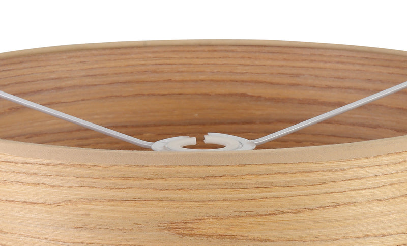 Load image into Gallery viewer, C-Lighting John Round, 395 x 180mm Wood Effect Shade, Light Oak/White Laminate - 29120
