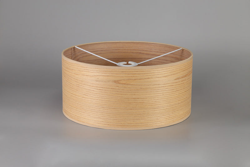 Load image into Gallery viewer, C-Lighting John Round, 395 x 180mm Wood Effect Shade, Light Oak/White Laminate - 29120
