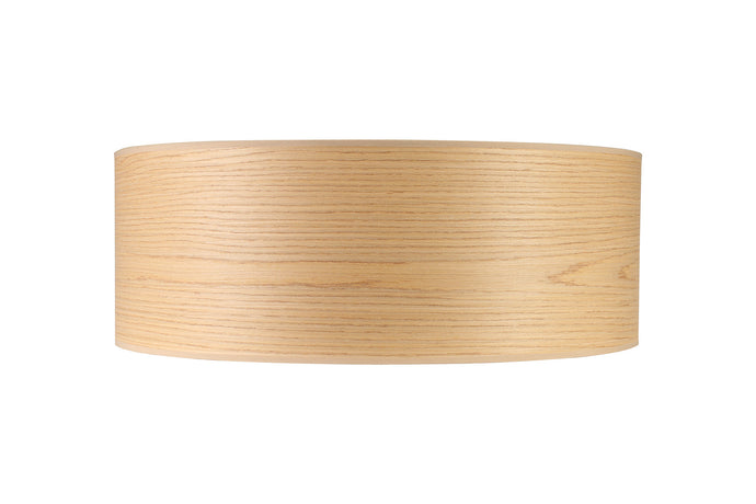 C-Lighting John Round, 600 x 210mm Wood Effect Shade, Light Oak/White Laminate - 29121