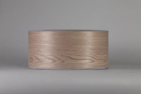 C-Lighting John Round, 395 x 180mm Wood Effect Shade, Grey Oak/White Laminate - 29122