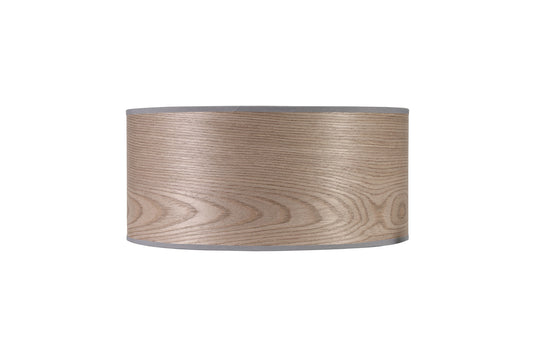 C-Lighting John Round, 395 x 180mm Wood Effect Shade, Grey Oak/White Laminate - 29122