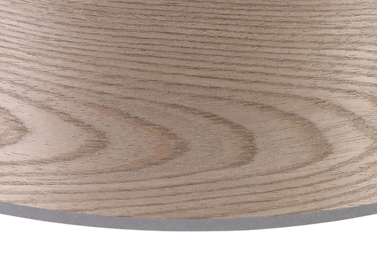 C-Lighting John Round, 395 x 180mm Wood Effect Shade, Grey Oak/White Laminate - 29122