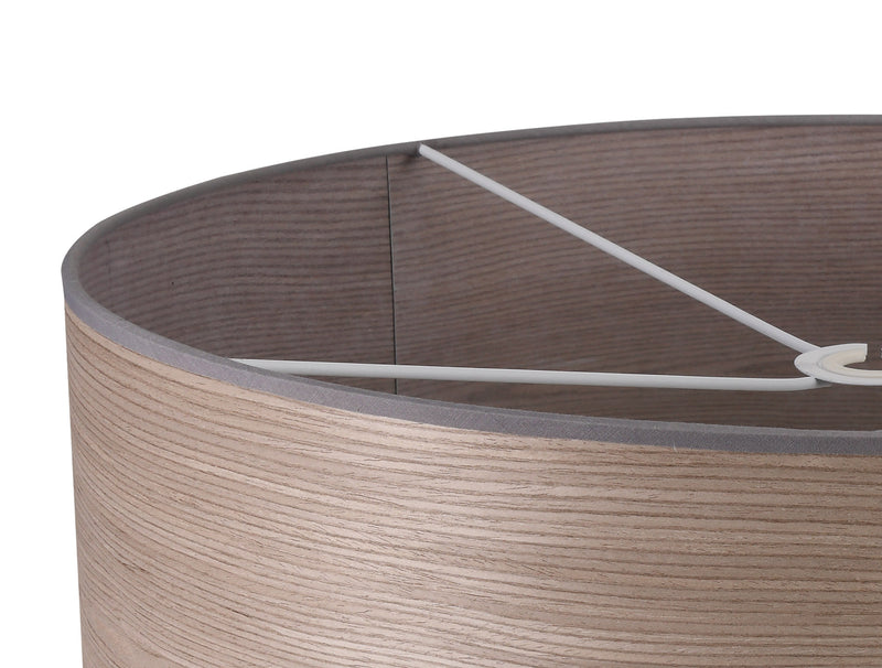 Load image into Gallery viewer, C-Lighting John Round, 600 x 210mm Wood Effect Shade, Grey Oak/White Laminate - 29123
