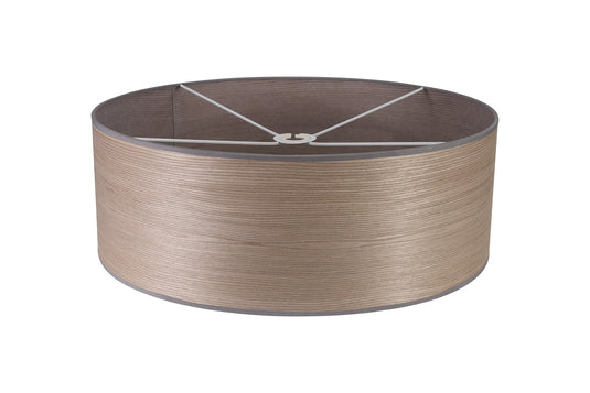 C-Lighting John Round, 600 x 210mm Wood Effect Shade, Grey Oak/White Laminate - 29123