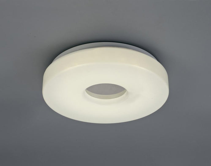 Deco D0400 Joop IP44 12W LED Small Flush Ceiling Light, 4000K 1000lm CRI80, Polished Chrome With White Acrylic Diffuser