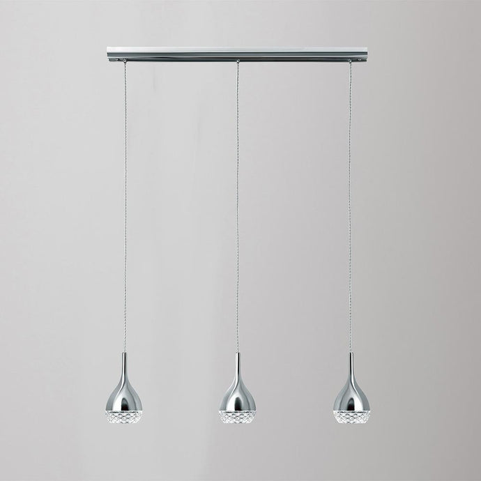 Mantra M5161 Khalifa Pendant 3 Light GU10 Line Polished Chrome - 25055
