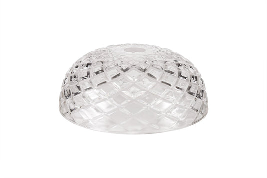 C-Lighting Kirby Flat Round 30cm Patterned Clear Glass Lampshade - 29340