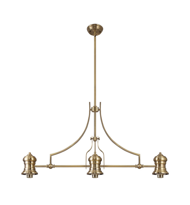 C-Lighting Kirby Frame Only Linear Pendant, 3 x E27, Antique Brass - 29357