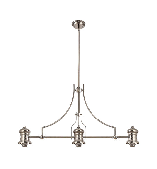 C-Lighting Kirby Frame Only Linear Pendant, 3 x E27, Polished Nickel - 29358
