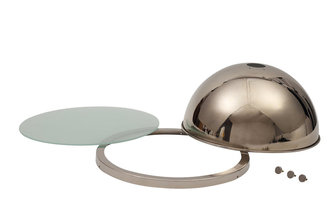 C-Lighting Kirby Round 31cm Polished Nickel Metal Shade With Frosted Glass Diffuser And Trim - 32961