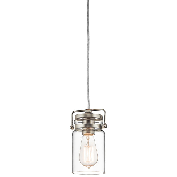 Kichler KL-BRINLEY-MP-NI Brinley 1 Light Mini Pendant - Brushed Nickel