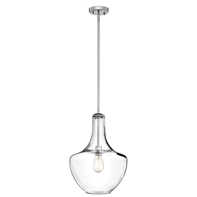 Kichler KL-EVERLY-P-M-CH Everly 1 Light Medium Pendant - Chrome