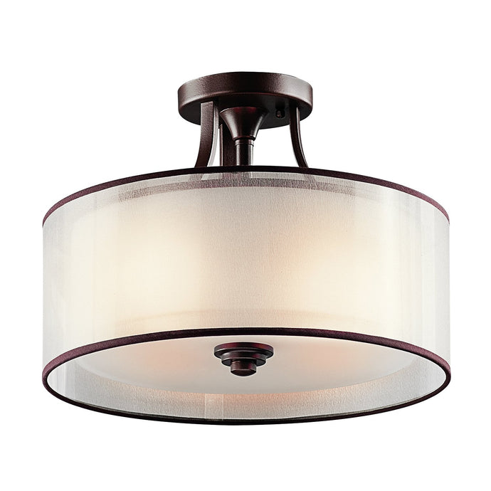 Kichler KL-LACEY-SF-MB Lacey 3 Light Small Semi-Flush Mount - Mission Bronze