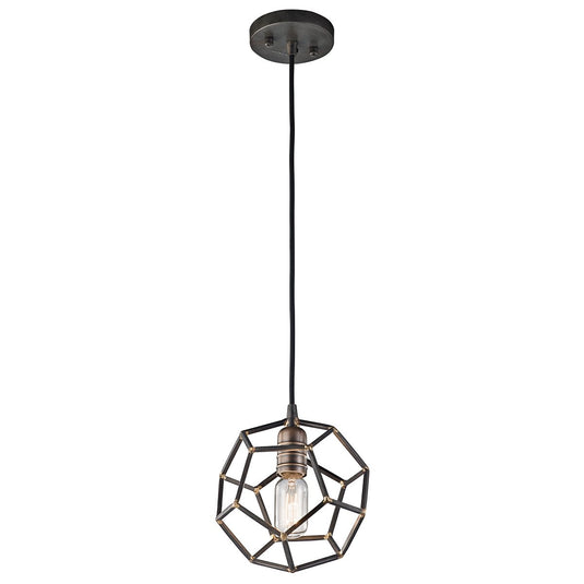 Kichler KL-ROCKLYN-MP-RS Rocklyn 1 Light Mini Pendant Raw Steel