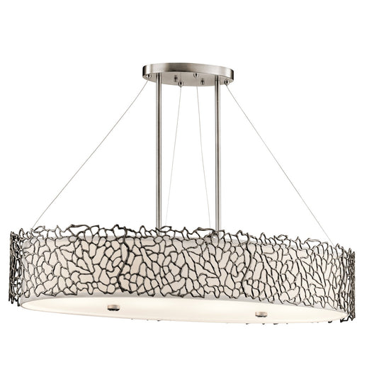 Kichler KL-SILVER-CORAL-ISLE Silver Coral 4 Light Oval Island Light