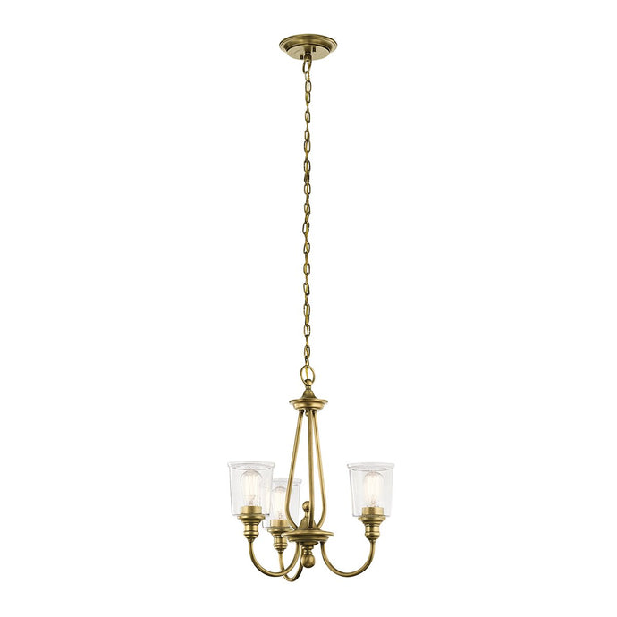 Kichler KL-WAVERLY3-NBR Waverly 3 Light Chandelier - Natural Brass