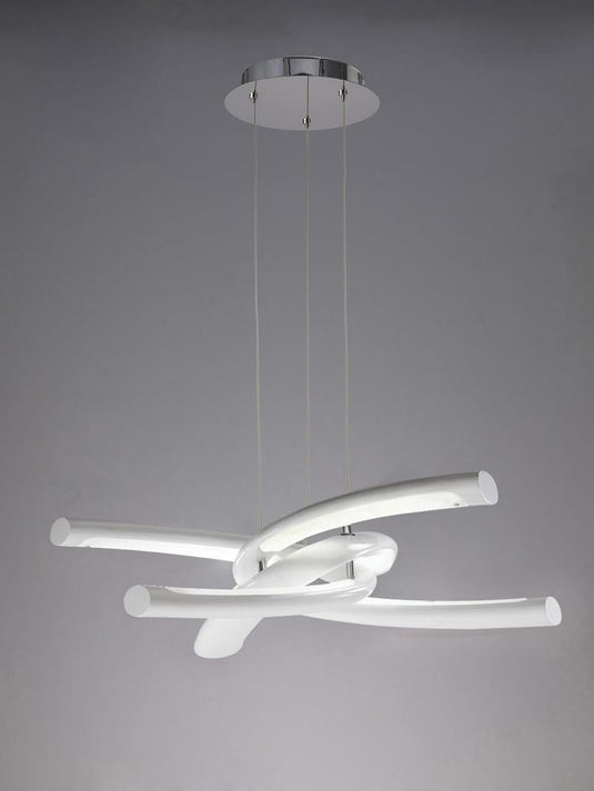 Mantra  M3970 Knot Pendant 36W LED 3000K, 3600lm, Gloss White/White Acrylic/Polished Chrome, 3yrs Warranty