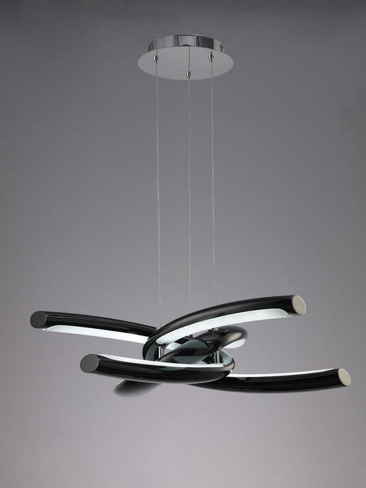 Mantra  M3971 Knot Pendant 36W LED 3000K, 3600lm, Gloss Black/White Acrylic/Polished Chrome, 3yrs Warranty