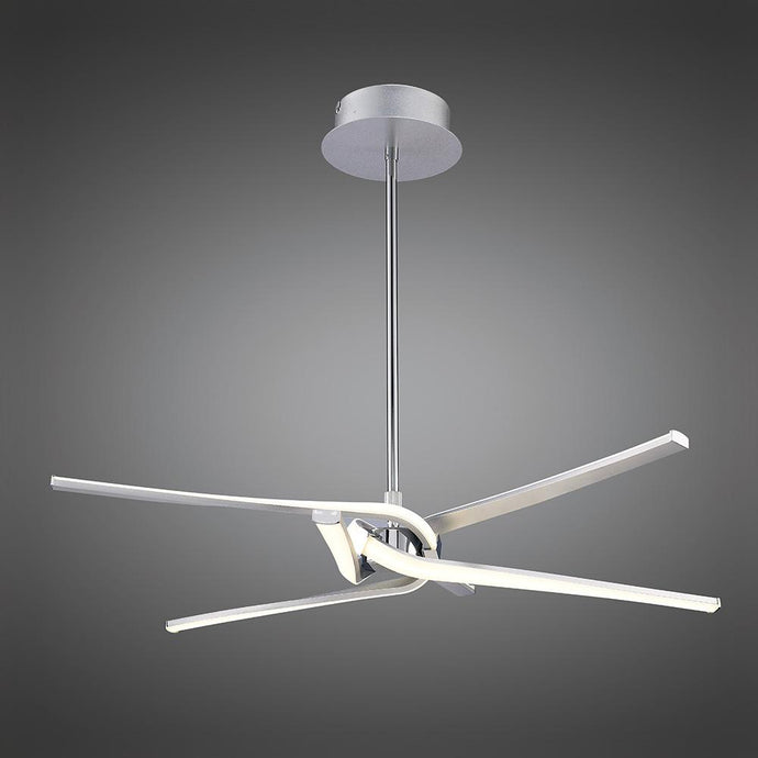 Mantra M4991 Knot Telescopic\Semi Ceiling 45W LED Curved Arms 3000K, 3150lm, Silver/Frosted Acrylic/Polished Chrome, 3yrs Warranty