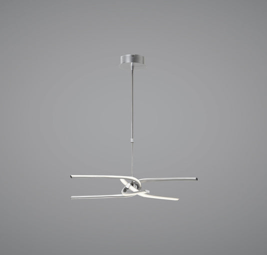 Mantra M4992 Knot Telescopic\Semi Ceiling 45W LED Curved Arms 3000K, 3150lm, Dimmable, Silver/Frosted Acrylic/Polished Chrome, 3yrs Warranty