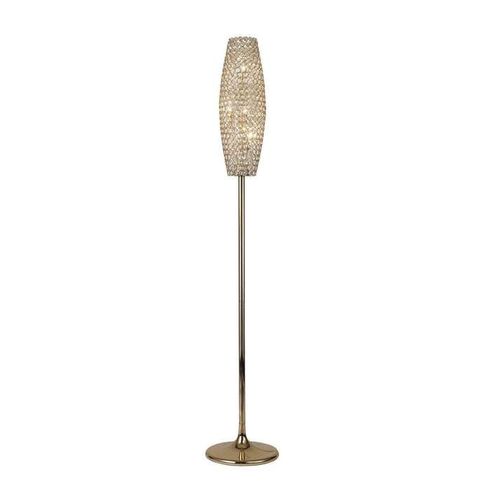 Diyas IL30768 Kos Floor Lamp 4 Light French Gold/Crystal - 38132