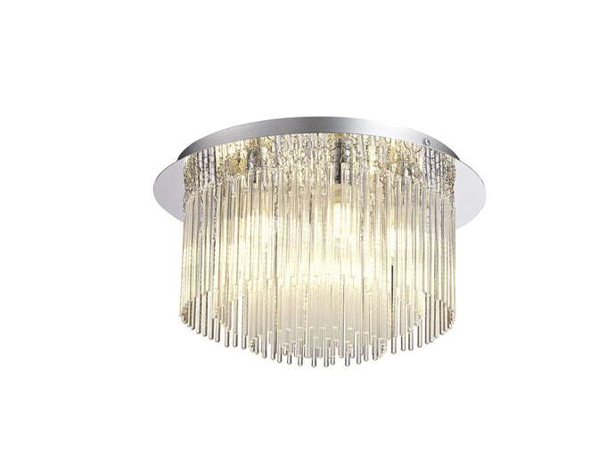 C-Lighting Kraz Ceiling Light, 6 x G9, IP44, Polished Chrome/Clear Glass - 28665