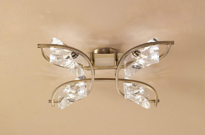 Mantra M0883AB Kromo Ceiling 4 Light G9, Antique Brass
