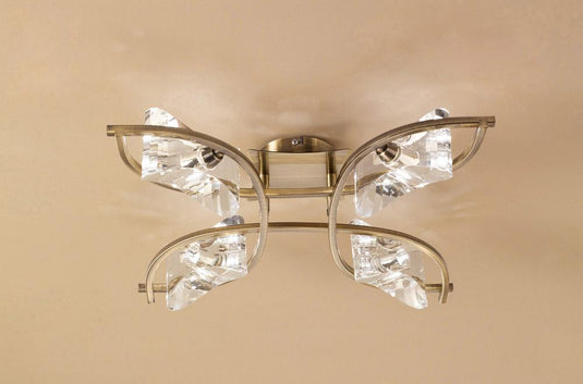 Mantra M0883AB Kromo Ceiling 4 Light G9, Antique Brass