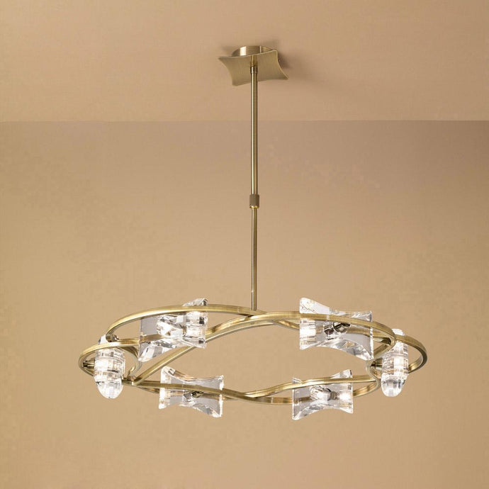 Mantra M0887AB Kromo Telescopic 6 Light G9 Round, Antique Brass