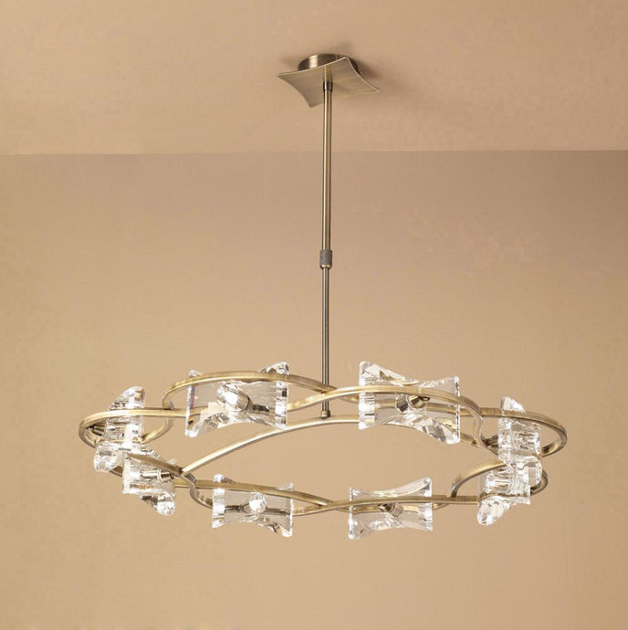 Mantra M0888AB Kromo Telescopic 8 Light G9 Round, Antique Brass