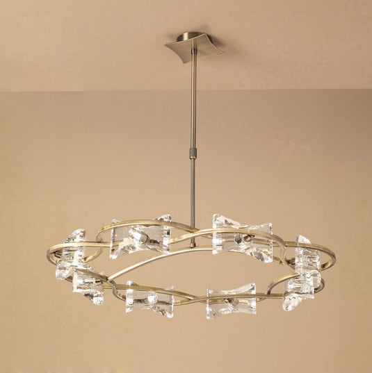 Mantra M0888AB Kromo Telescopic 8 Light G9 Round, Antique Brass