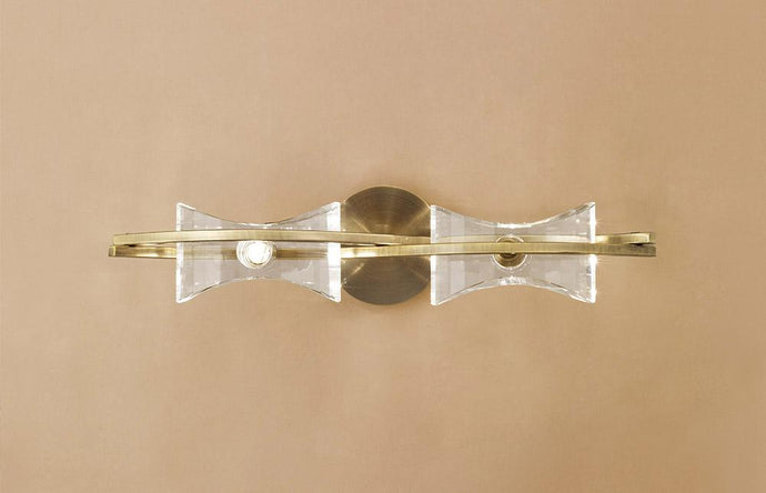 Mantra M0893AB/S Kromo Wall Lamp Switched 2 Light G9, Antique Brass