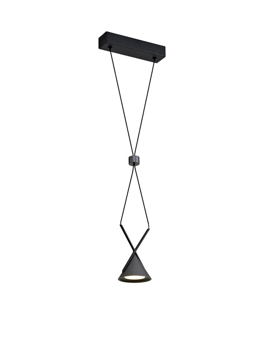 C-Lighting Kross Pendant 1 Light, 1 x 3W LED, 3000K, 110lm, Sand Black/Grey, 3yrs Warranty - 29014