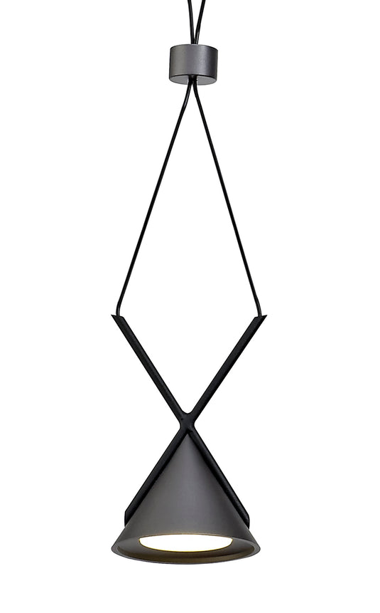 C-Lighting Kross Bar Linear Pendant 3 Light, 3 x 3W LED, 3000K, 350lm, Sand Black/Grey, 3yrs Warranty - 29015