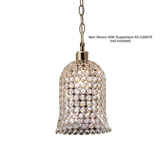 Diyas IL30760 Kudo Bell Non-Electric SHADE ONLY French Gold/Crystal - 38129