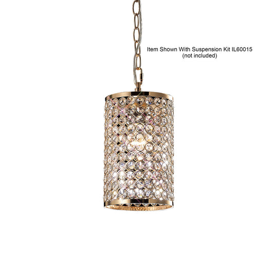 Diyas IL30761 Kudo Cylinder Non-Electric SHADE ONLY French Gold/Crystal - 38130