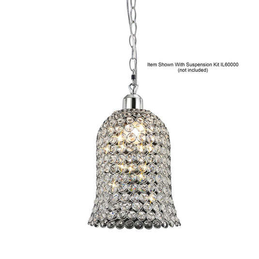 Diyas IL60001 Kudo Bell Non-Electric SHADE ONLY Polished Chrome/Crystal - 22143