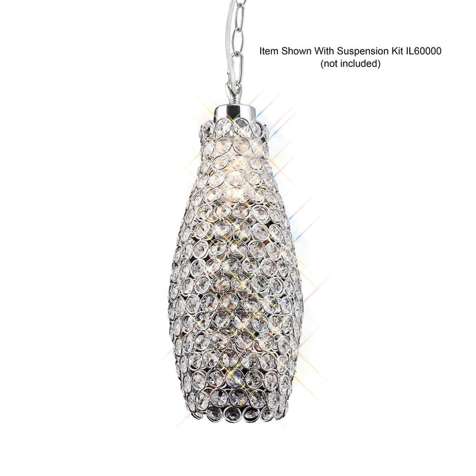 Diyas IL60005 Kudo Crystal Drum Non-Electric SHADE ONLY Polished Chrome/Crystal - 22127