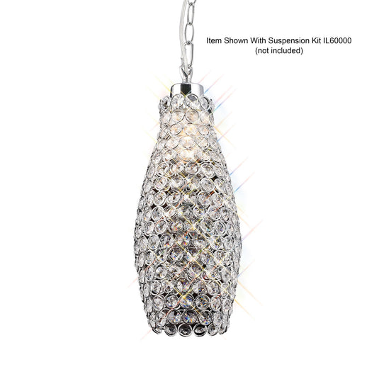 Diyas IL60005 Kudo Crystal Drum Non-Electric SHADE ONLY Polished Chrome/Crystal - 22127
