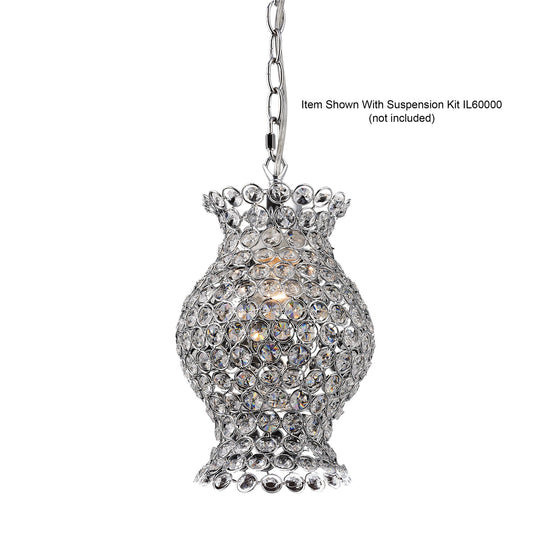 Diyas IL60006 Kudo Crystal Vase Non-Electric SHADE ONLY Polished Chrome/Crystal - 38548
