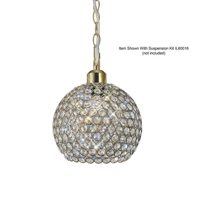 Diyas IL60032 Kudo Crystal Ball Non-Electric SHADE ONLY Antique Brass/Crystal - 21777