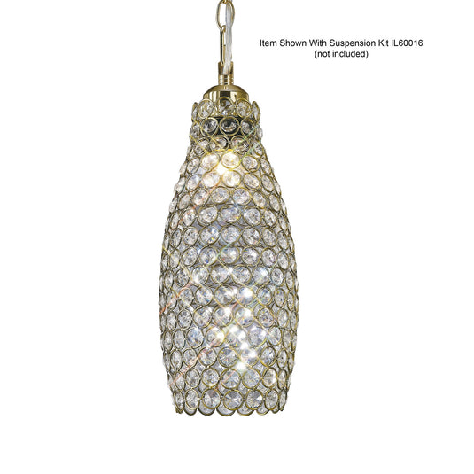 Diyas IL60033 Kudo Crystal Drum Non-Electric SHADE ONLY Antique Brass/Crystal - 24461