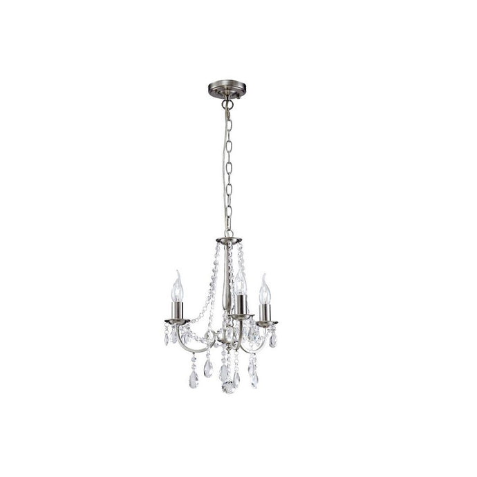 Diyas IL30973 Kyra Pendant 3 Light Satin Nickel/Crystal - 38215