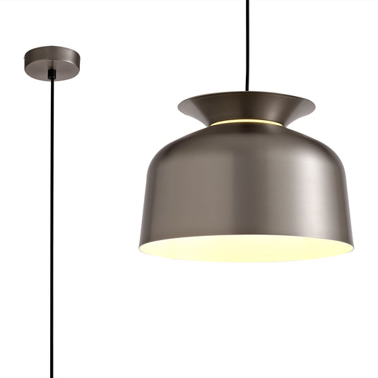 C-Lighting Lamberhurst Single Pendant, 1 Light Adjustable E27, Satin Nickel - 29066