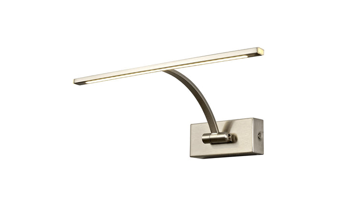 C-Lighting Langton Small 1 Arm Wall Lamp/Picture Light, 1 x 6W LED, 3000K, 470lm, Satin Nickel, 3yrs Warranty - 29264