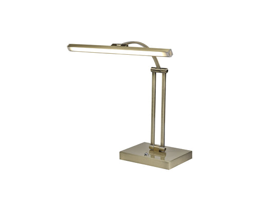 C-Lighting Langton 1 Arm Table Lamp. 1 x 6W LED, 3000K, 470lm, Antique Brass, 3yrs Warranty - 33208
