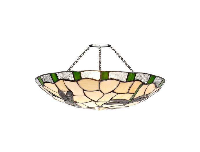 C-Lighting Larkfield 35cm Tiffany Non-electric Uplighter Shade, Green/Cmurston/Clear Crystal - 28847