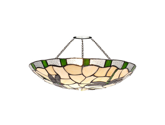 C-Lighting Larkfield 35cm Tiffany Non-electric Uplighter Shade, Green/Cmurston/Clear Crystal - 28847